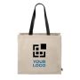 Shopper in cotone Fairtrade da 280 g/m² con manici lunghi neri