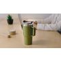 Video: tazza termica in acciaio inox riciclato con tappo girevole