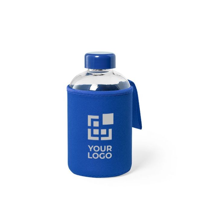 Bottiglietta in vetro con logo colore blu