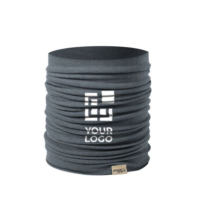 Fascia per collo multi posizione con logo color blu mare vista principale