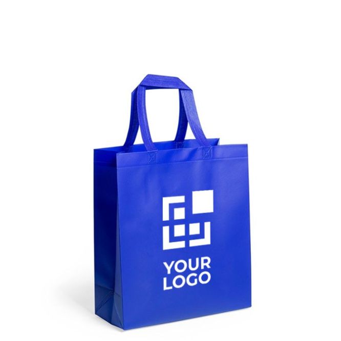 Resistenti e colorate shopper in tnt vista area di stampa