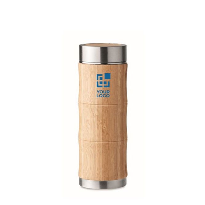 Thermos a doppia parete con infusore color legno