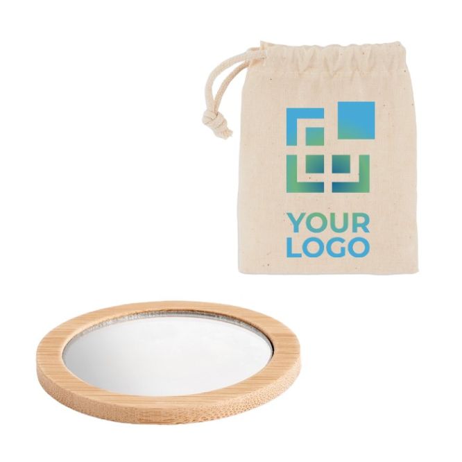 Specchietto promozionale color legno con custodia