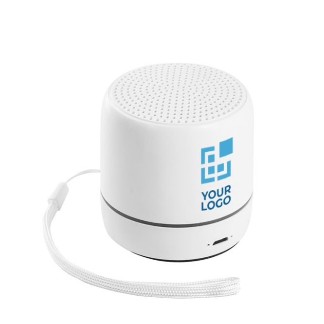 Speaker portatile ecologico vista area di stampa