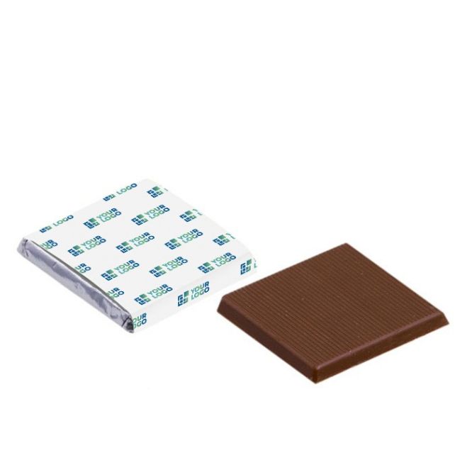 Cioccolatini quadrati al latte ecologici 4,5 gr color bianco vista principale