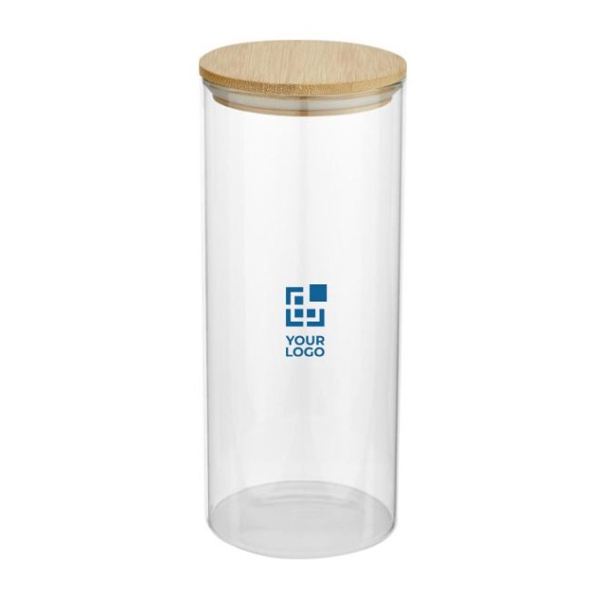 Barattolo grande in vetro con coperchio in bambù da 940 ml