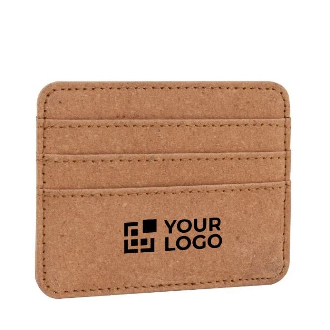 Porta tessere realizzato in pelle riciclata con tre tasche