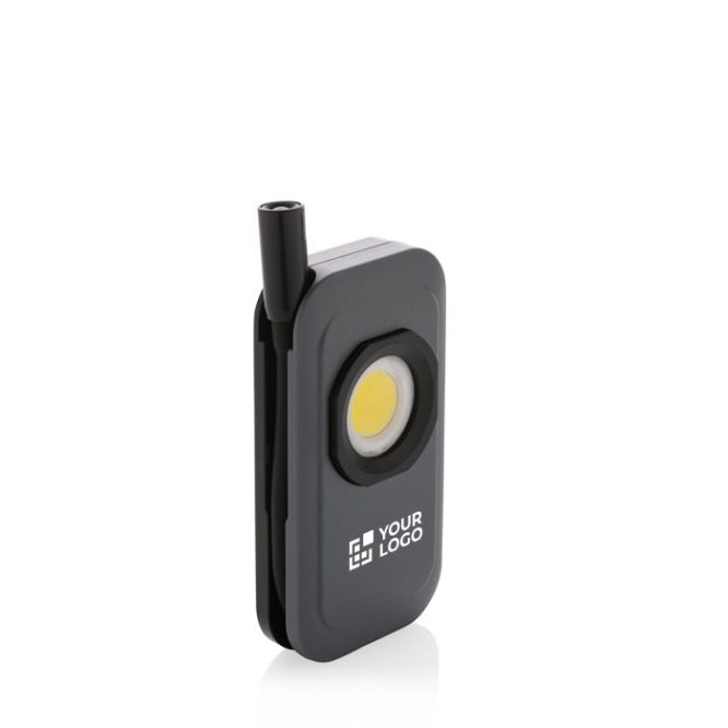 Luce da lavoro in plastica riciclata con luce COB e LED estensibile