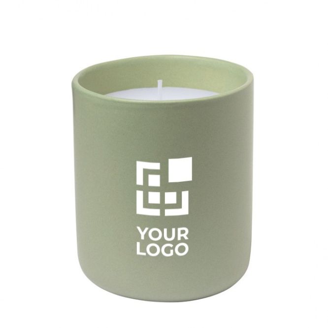 Candela profumata alla vaniglia in elegante vasetto di ceramica