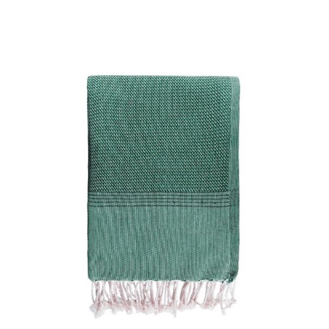 Pareo monocolore con frange in cotone riciclato e organico 200 g/m²
