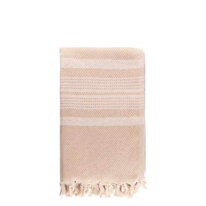 Pareo con motivo a righe in cotone riciclato da 200 g/m²