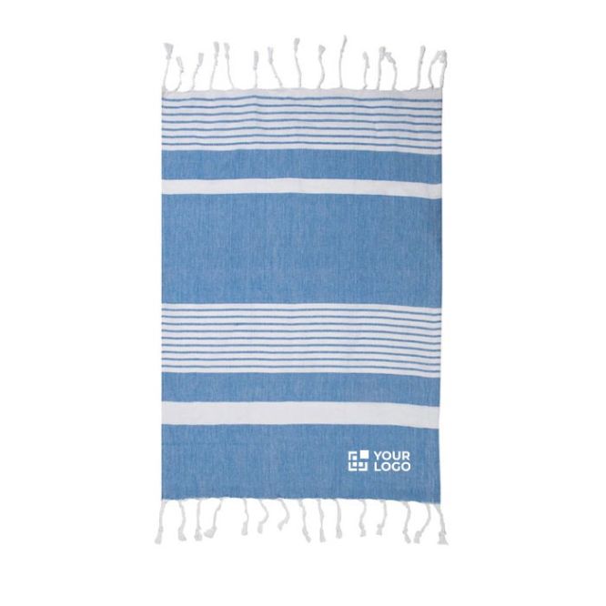 Telo di cotone organico 175g/m² tipo Hammam con motivo a righe 50x70cm