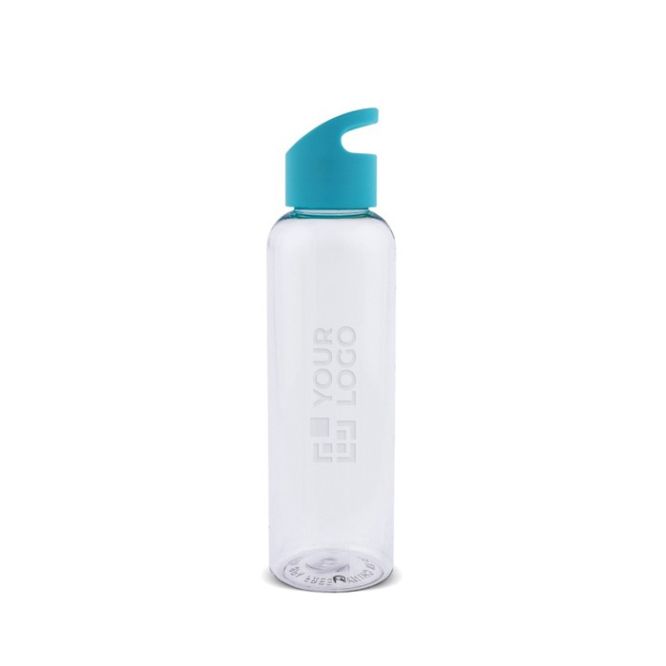 Borraccia promozionale in rPET trasparente con tappo colorato 600ml