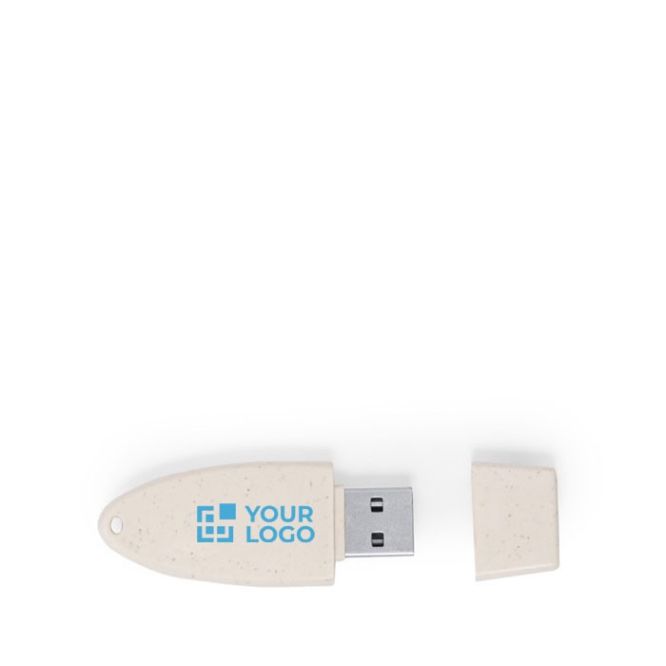 Chiavetta USB con cappuccio e corpo in paglia di grano