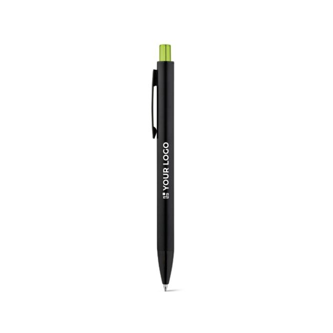 Penna in alluminio con finitura opaca pulsante colorato inchiostro blu