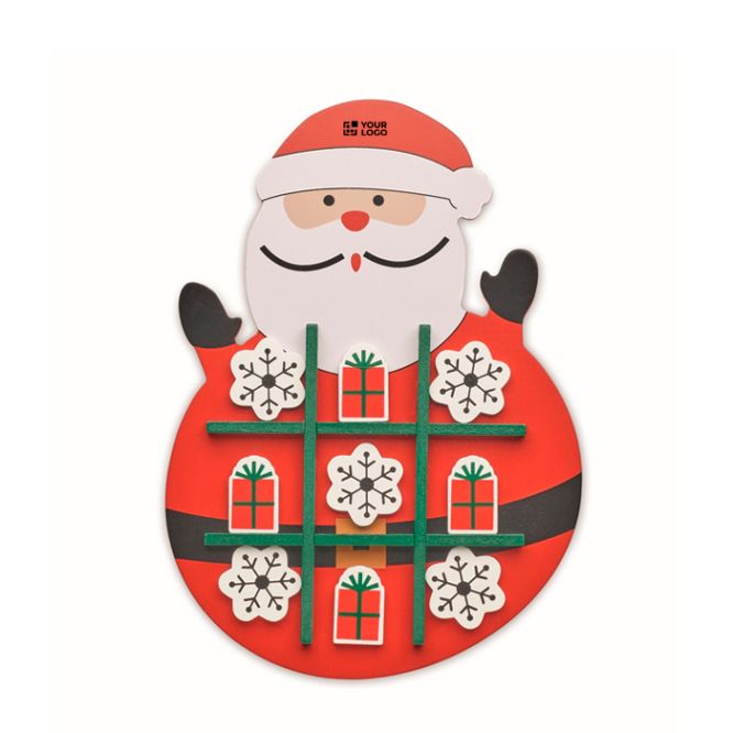 Gioco del tris in legno con tabellone di Babbo Natale