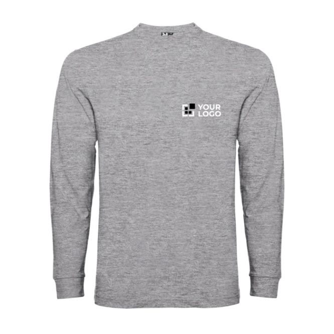 T-shirt lunga cotone polsini costine 165g/m2 Roly Direct Pointer 