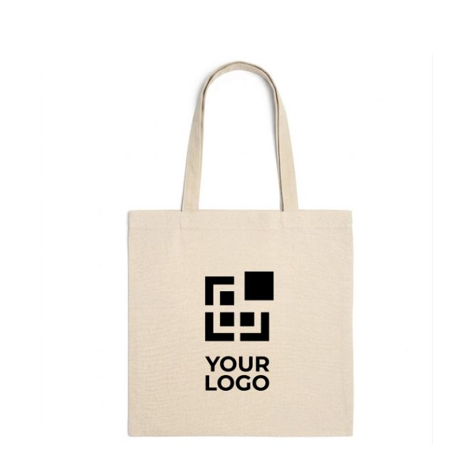 Borsa in cotone naturale con manici lunghi rinforzati 240 g/m²