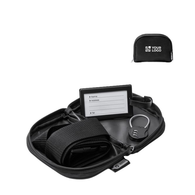 Set da viaggio 3 in 1 con lucchetto a combinazione e custodia con zip