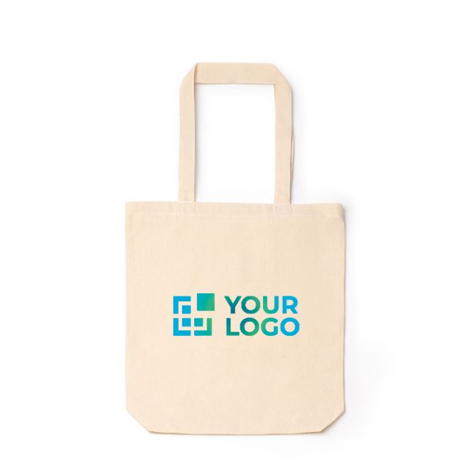 Borsa in cotone con chiusura a zip e soffietto 230 g/m²