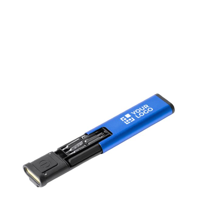 Multiutensile ultrasottile in alluminio con torcia da 70 lumen