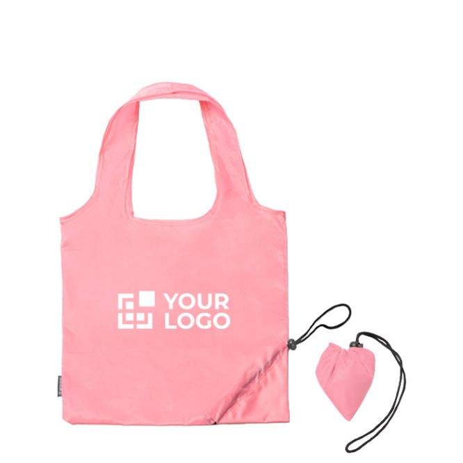 Borsa della spesa pieghevole in plastica riciclata con cordoncino regolabile