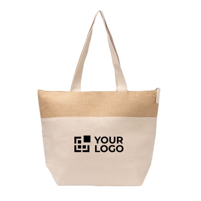 Borsa frigo in cotone e iuta con interno isotermico 280 g/m2