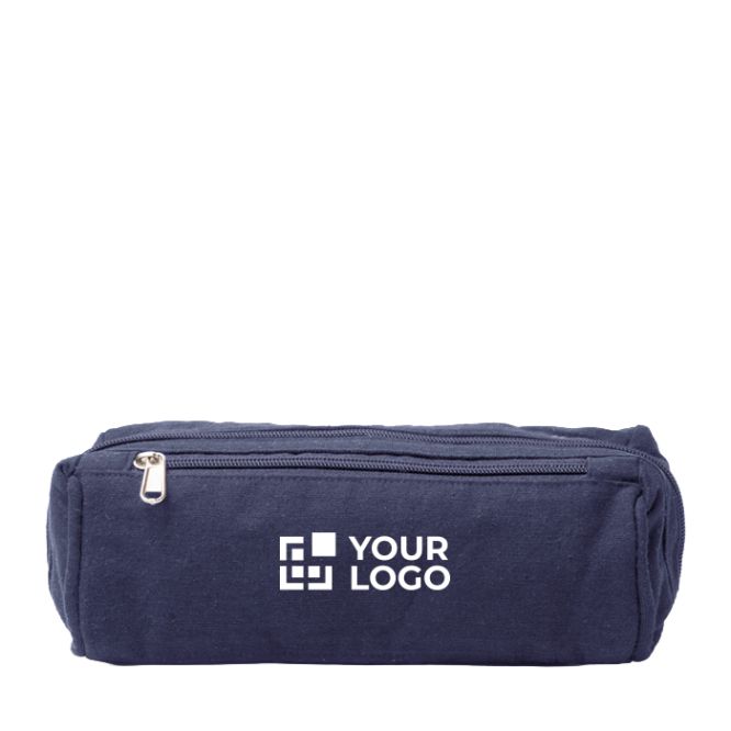 Necessaire in cotone riciclato con tasca esterna 300 g/m²
