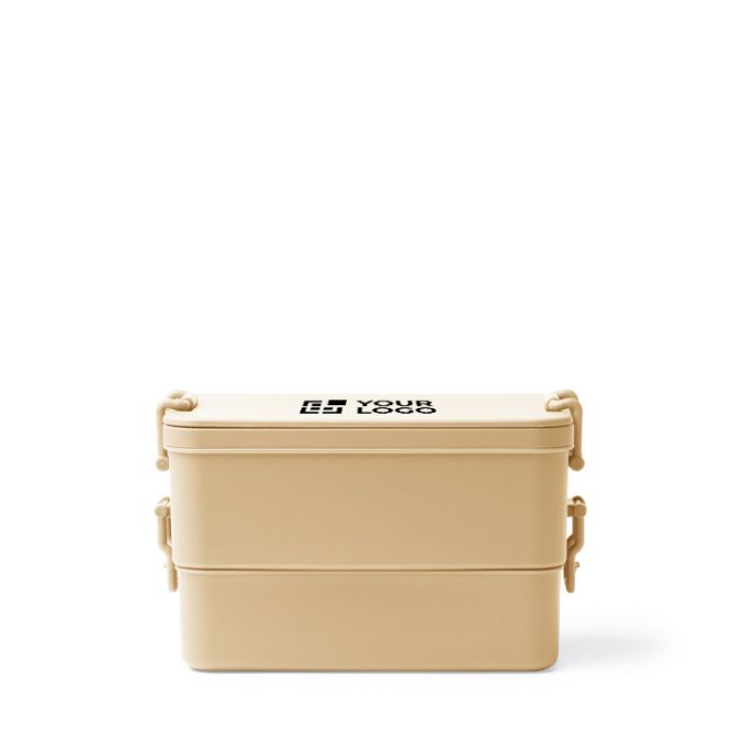 Portapranzo in plastica con doppio scomparto e posate 2,3 L