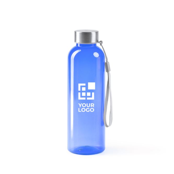 Borraccia in RPET con corpo traslucido e nastro per il trasporto 600ml