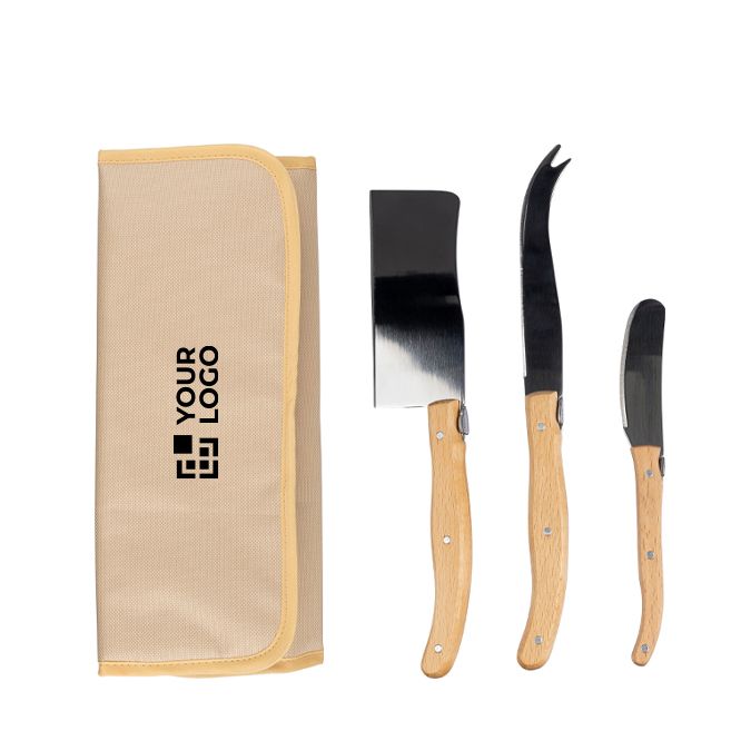 Set di coltelli da formaggio o salumi in una borsa con velcro