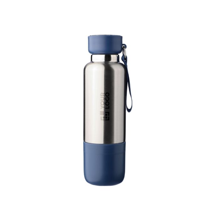 Borraccia acciaio inox con manico da polso e bicchiere alla base 500ml