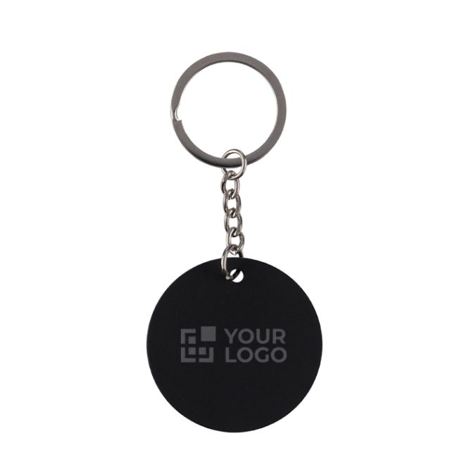 Portachiavi rotondo in acciaio inox riciclato e caucciù