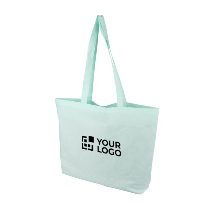 Borsa tote grande in cotone con manici lunghi 140 g/m²