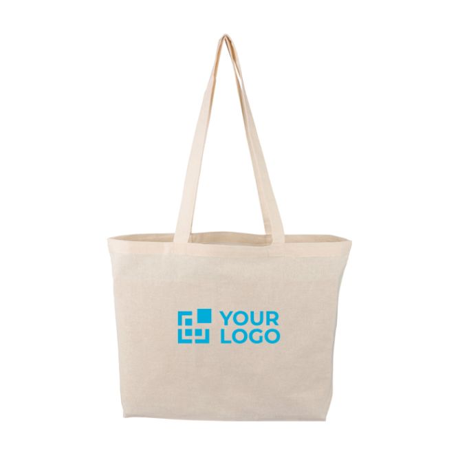 Borsa in cotone certificata OEKO-TEX con manici lunghi 140 g