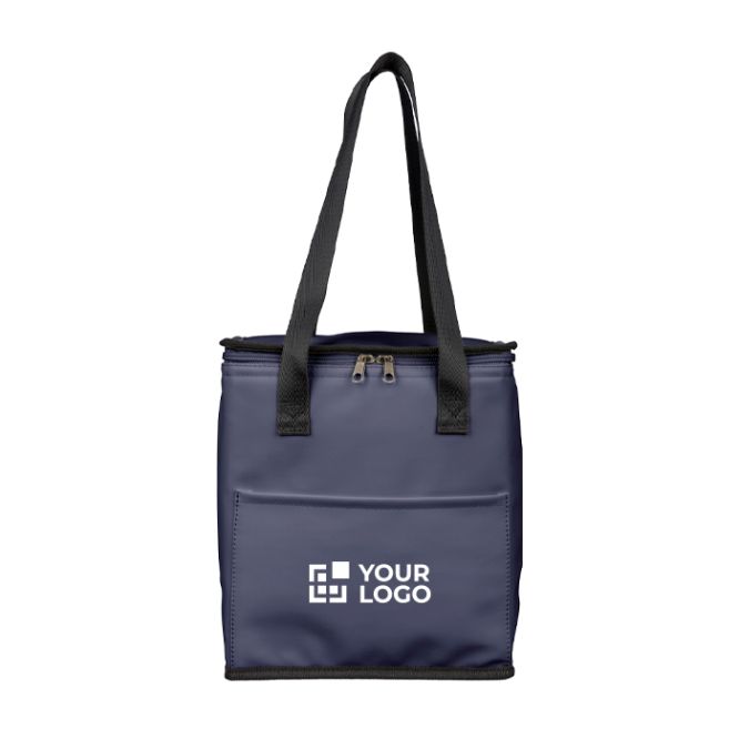 Borsa frigo in similpelle con manici lunghi e tasca frontale 9L