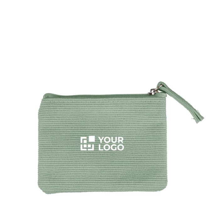 Portamonete in velluto a coste da personalizzare con zip abbinata