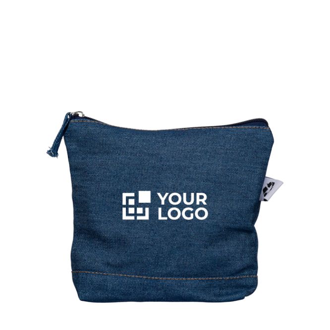 Necessaire in denim riciclato con unico scomparto