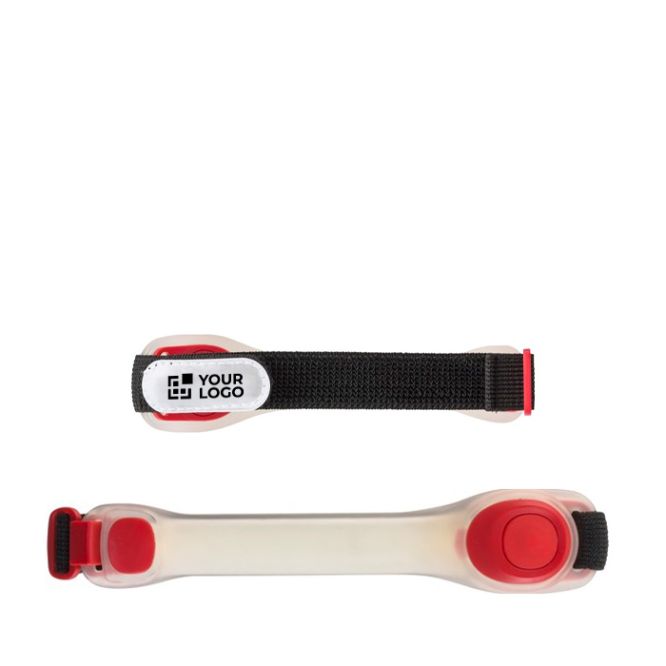 Cinturino da braccio in silicone con 2 LED e fascia elastica in velcro