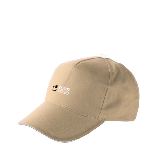 Cappellini a 5 pannelli in cotone con chiusura in velcro ClearLine