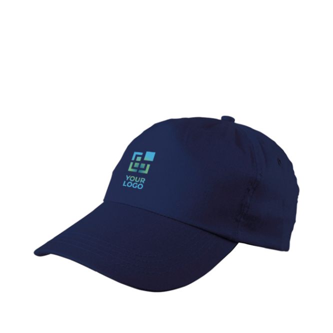 Cappellino in cotone a 5 pannelli con chiusura regolabile in plastica