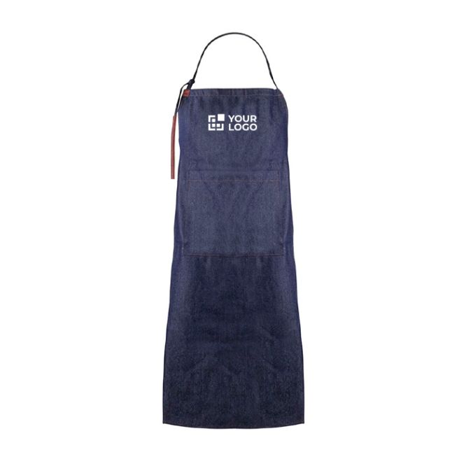 Grembiule in denim di cotone con dettagli in PU 190 g/m2