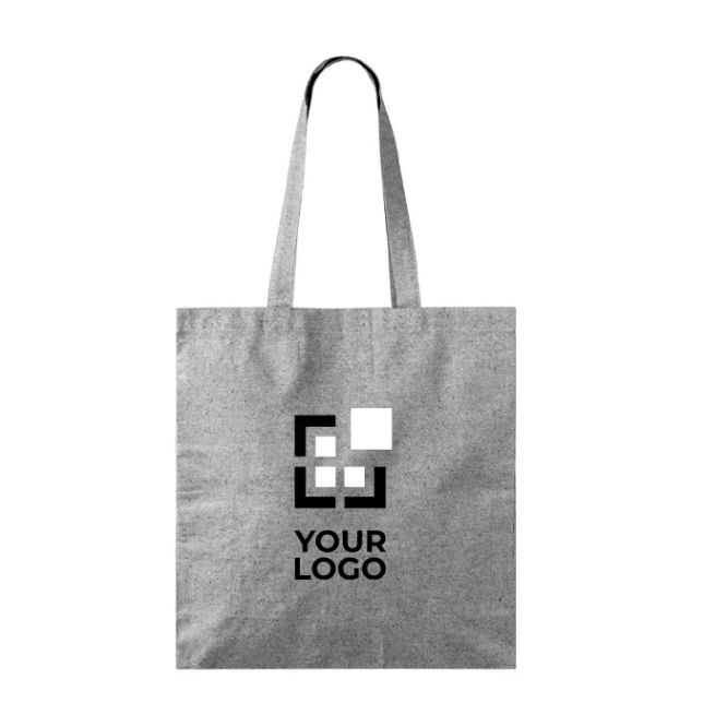 Tote bag ampia in cotone e poliestere con finitura mélange 240 g/m2