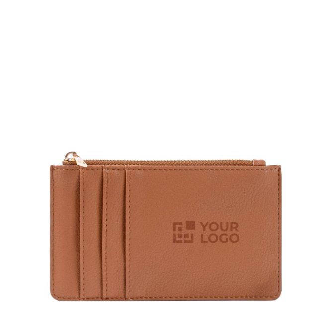 Portamonete e portatessere con zip in similpelle