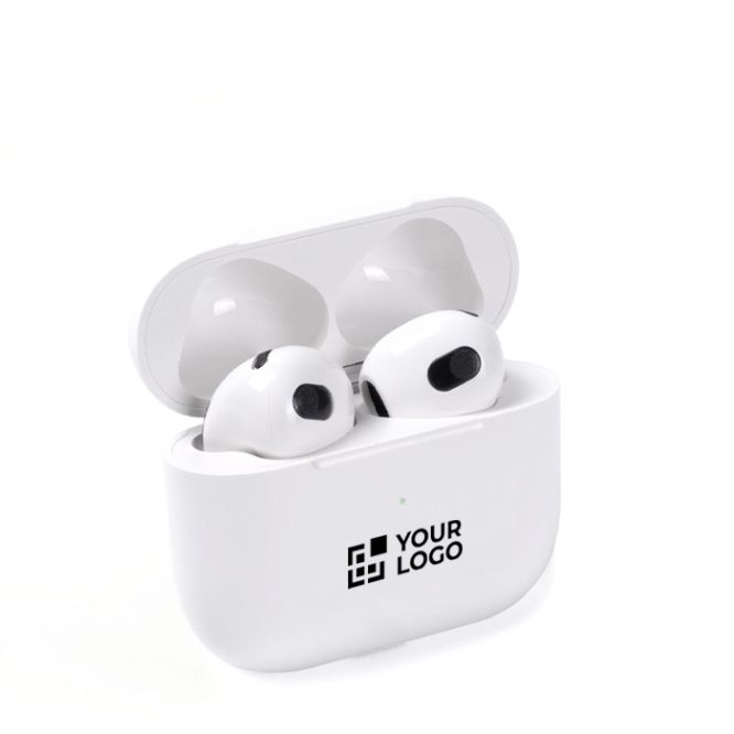 Auricolari wireless con 3 ore di riproduzione in custodia bianca
