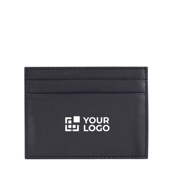 Portatessere in pelle nera in elegante confezione regalo