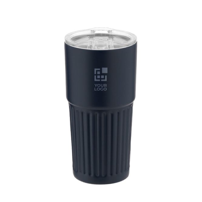 Bicchiere da asporto in acciaio inox riciclato design in rilievo 500ml
