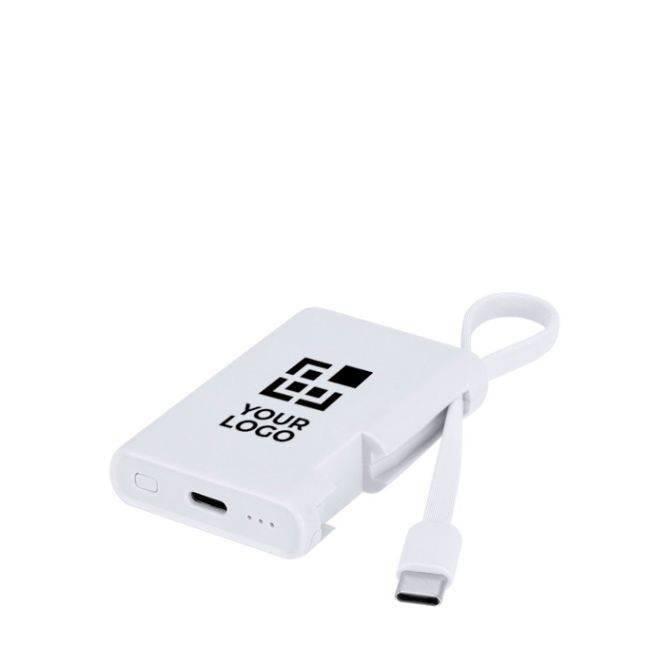 Power bank portatile bianco compatto 2.000 mAh