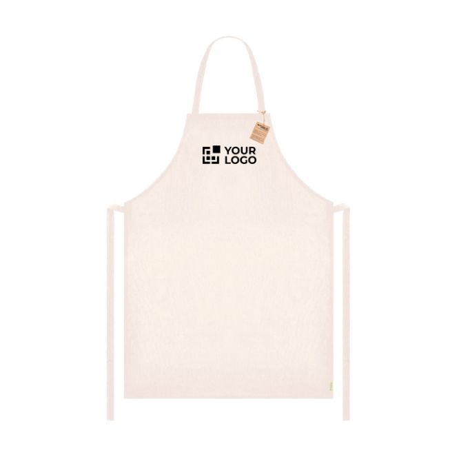 Grembiule in cotone riciclato con nastri di regolazione 180 g/m²