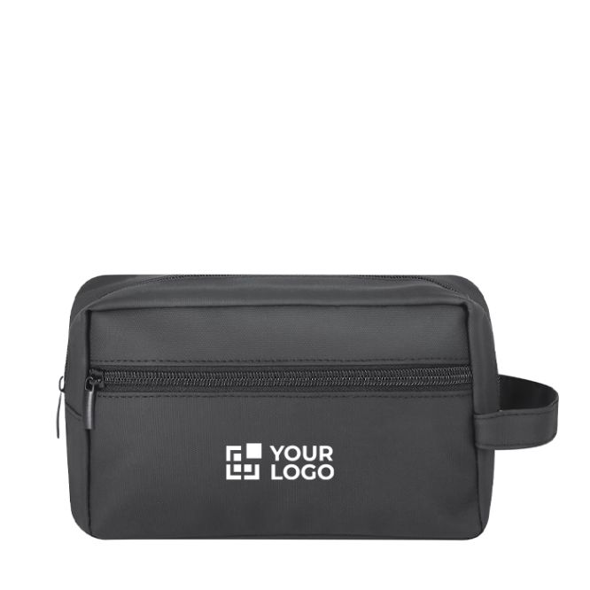 Necessaire multiuso con maniglia in pelle sintetica e tasca frontale